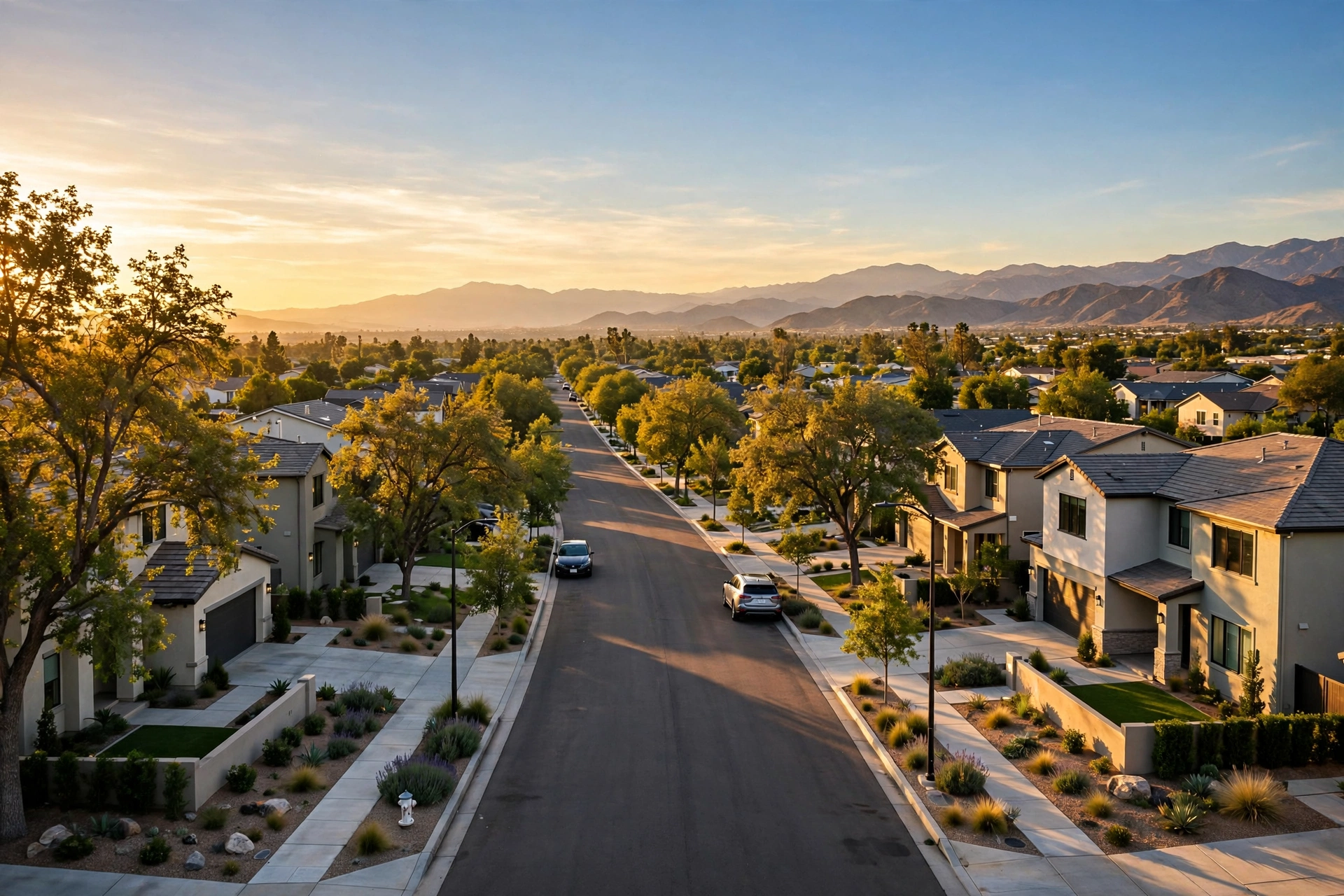 Beautiful Palmdale CA suburban neighborhood
